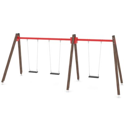 3er Schaukel mit Schaukelsitzen - WOODEN SWING WD1491