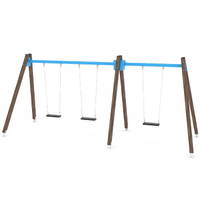 3er Schaukel mit Schaukelsitzen - WOODEN SWING WD1491 – Bild 3