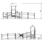 Rollstuhlgerechte Spielturm-Anlage mit Rutsche, Aufgänge und Spieltafeln – RECYCLED RC1505 - 513c rc1505front