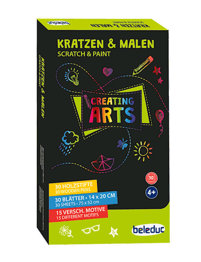 Kratzpostkarten Scratch & Paint „Motive“, 30er Set