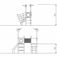 Spielturm mit Rutsche, Rohrdurchgang, Treppe und Xylophon - STEEL+ 1724 – Bild 8