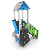 Spielturm mit Rutsche, Treppe und Kletterwand - STEEL+ 1702 – Bild 2