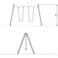 Doppel-Schaukel mit Schaukelsitzen - WOODEN SWING WD1422-1 – Bild 10