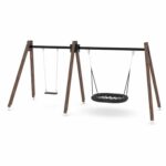 Schaukel mit Schaukelsitz und Vogelnest – WOODEN SWING WD1492 - 57b8 wd1492c131s