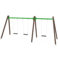 3er Schaukel mit Schaukelsitzen - WOODEN SWING WD1491 – Bild 2