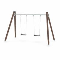 Doppel-Schaukel mit Schaukelsitzen - WOODEN SWING WD1422-1 – Bild 8