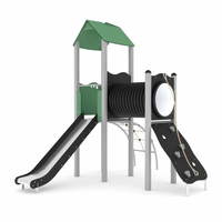 Spielturm mit Rutsche, Kriechrohr und Kletterelementen - STEEL 0202-1 – Bild 6