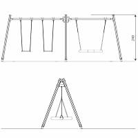 Doppel-Schaukel mit Vogelnest - WOODEN SWING WD1497 – Bild 10