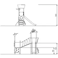 Spielturmanlage mit Rutsche, Brücke und Kletterelementen - STEEL+ 1707 – Bild 8