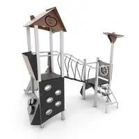 Spielturmanlage mit Rutsche, Brücke und Kletterelementen - STEEL+ 1707 – Bild 6