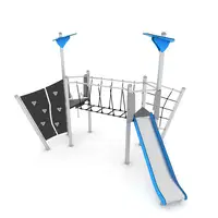 Spielturm mit Rutsche, Wackelbrücke und Kletterelementen - STEEL+ 1706 – Bild 5