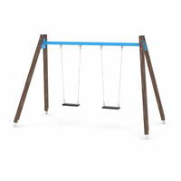 Doppel-Schaukel mit Schaukelsitzen - WOODEN SWING WD1422-1 – Bild 4
