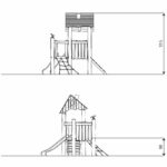 Großer Spielturm mit Rutsche – ROBINIA RB1206 - 7ccd rb1206front