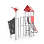 Spielturm mit Rutsche, Balancier- und Kletterelementen – STEEL+ 1703 - 8051 1703c2e1s