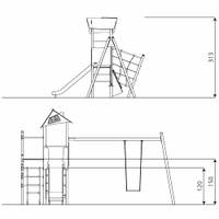 Spielturm mit Rutsche, Schaukel und Kletterelementen - STEEL+ 1705 – Bild 8