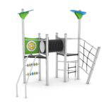 Spielturm mit Rutsche, Rohrdurchgang, Treppe und Xylophon – STEEL+ 1724 - 949f 17171s