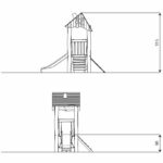 Spielturm mit Rutsche – ROBINIA RB1205 - 9a6c rb1205front
