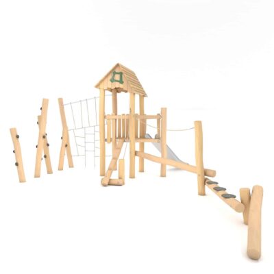 Spielturm mit Rutsche und Kletterpark - ROBINIA RB1216