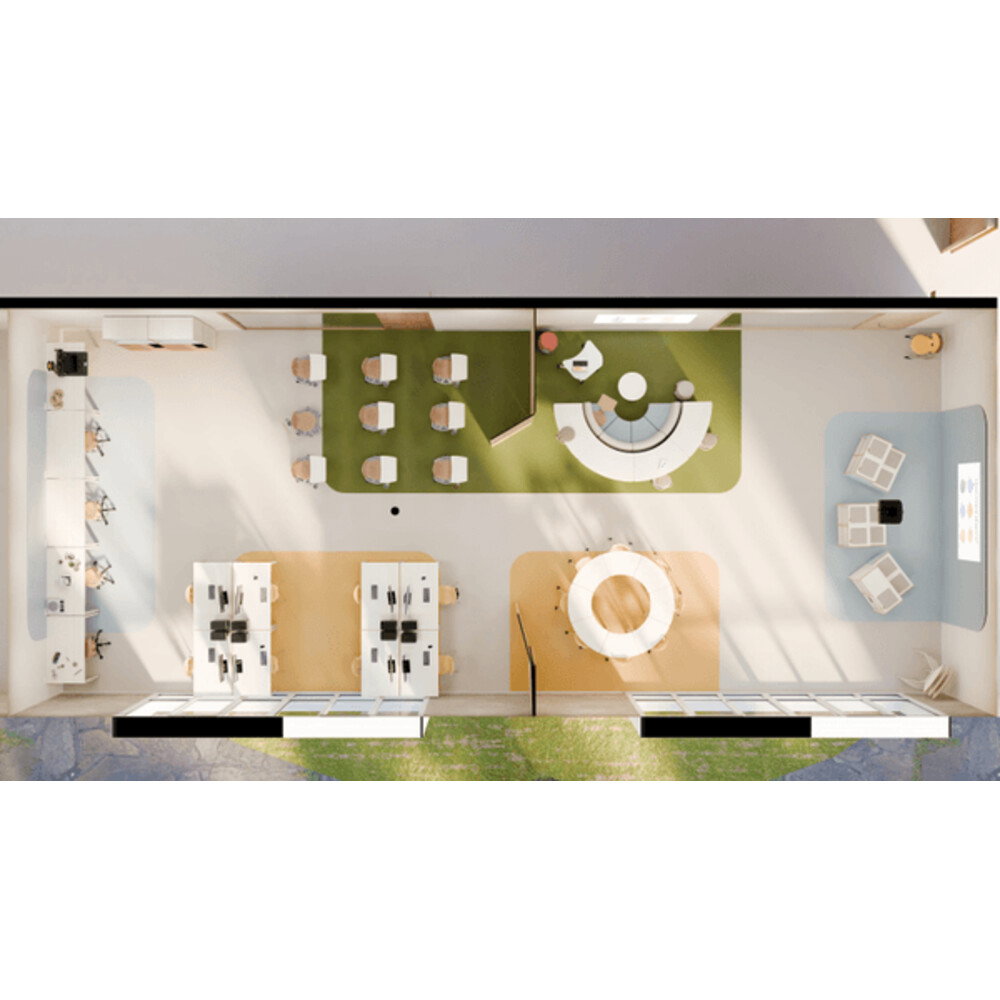 Octa – Einzeltisch mit 2 Rollen und klappbarer Tischplatte - STEAM classroom Small1 1000