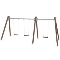 3er Schaukel mit Schaukelsitzen - WOODEN SWING WD1491 – Bild 6