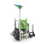 Spielturm mit Rutsche, Treppe, Klettersteine und Spielwand – STEEL+ 1701 - a919 17012s