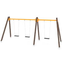 3er Schaukel mit Schaukelsitzen - WOODEN SWING WD1491 – Bild 5