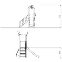 Spielturm mit Rutsche, Treppe und Kletterwand - STEEL+ 1702 – Bild 8