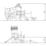 Spielturm mit Rutsche und Kletterpark – ROBINIA RB1216 - ba72 rb1216front