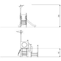 Spielturm mit Rutsche, Treppe, Klettersteine und Spielwand - STEEL+ 1701 – Bild 8