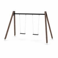 Doppel-Schaukel mit Schaukelsitzen - WOODEN SWING WD1422-1 – Bild 7