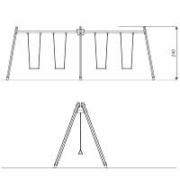 4er Schaukel mit Schaukelsitzen - WOODEN SWING WD1424-1 – Bild 10