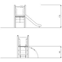 Spielturm mit Rutsche und Kletterbogen - STEEL 0200 – Bild 7