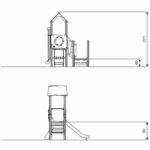 Spielturm mit Rutsche und Spielwand – RECYCLED RC1501 - ca07 rc1501front
