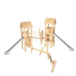 Spielturmanlage mit Rutschen und Kletterpark – ROBINIA RB1217 - cbc1 rb12171s