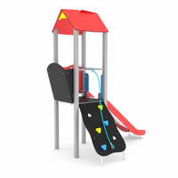 Spielturm mit Rutsche und Kletterwand - STEEL 0201-1 – Bild 2