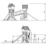 Spielturmanlage mit Rutschen und Kletterpark – ROBINIA RB1217 - d82e rb1217front
