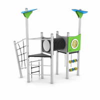 Spielturm mit Rutsche, Rohrdurchgang, Treppe und Xylophon - STEEL+ 1724 – Bild 2