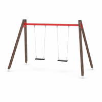 Doppel-Schaukel mit Schaukelsitzen - WOODEN SWING WD1422-1 – Bild 3
