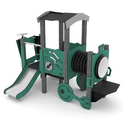 Spielhaus Lokomotive mit Rutsche – RECYCLED RC1551