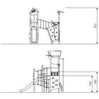 Spielanlage mit Rutsche, Brücke und Kletterelementen - STEEL+ 1708 – Bild 8