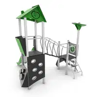 Spielturmanlage mit Rutsche, Brücke und Kletterelementen - STEEL+ 1707 – Bild 3