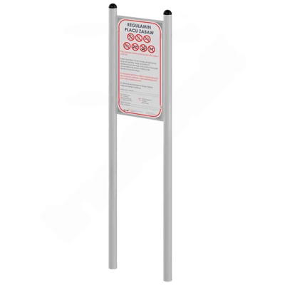 Infotafel, schmal, Metallpfosten
