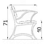 Sitzbank mit Armlehne, rustikal - sitzbank mit armlehne rustikal nv50111 w 5 2