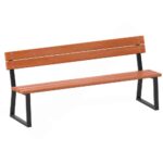 Sitzbank mit Stahlprofil, mit Rückenlehne - sitzbank mit stahlprofil mit ruckenlehne nv50157z w 2