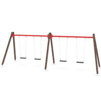 4er Schaukel mit Schaukelsitzen - WOODEN SWING WD1424-1 – Bild 2