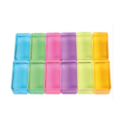 Licht-Bauquader, 12 Quader in 6 Pastellfarben