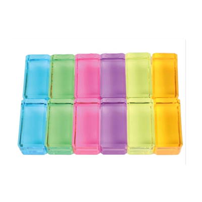 Licht-Bauquader, 12 Quader in 6 Pastellfarben