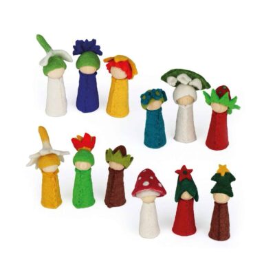 Blumenkinder aus Filz, Jahresset, 12 tlg.