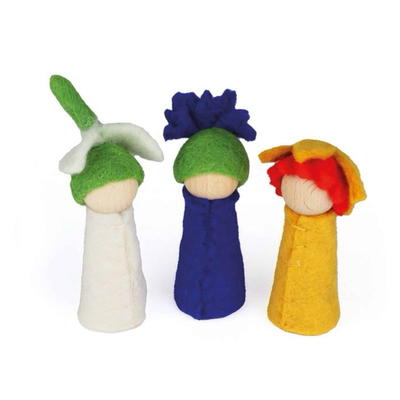 Blumenkinder aus Filz, Frühling, 3 tlg.