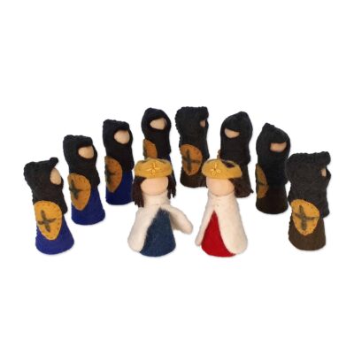 Königspaar und 8 Ritter aus Filz